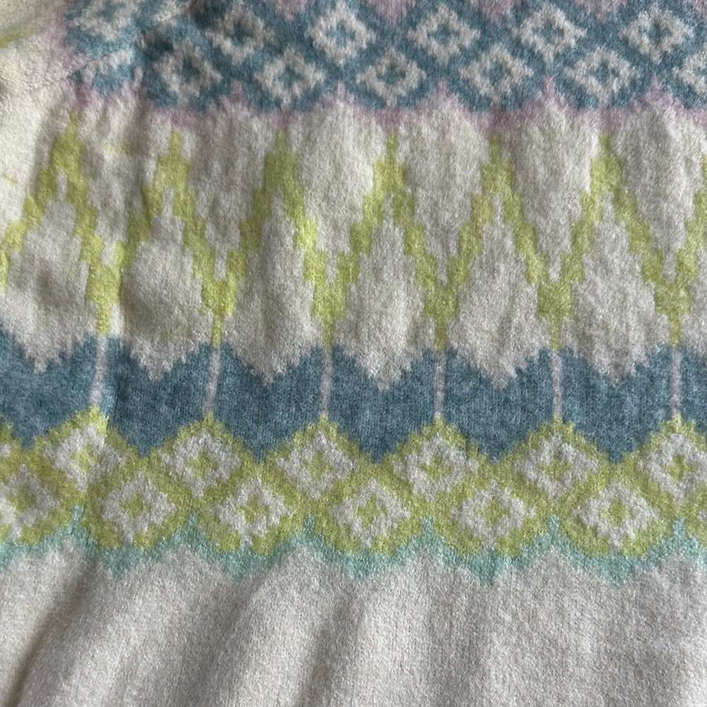 LOFT NWT LOFT Whisper White & Pastels Fair Isle Relaxed Sweater - Picture 4 of 5